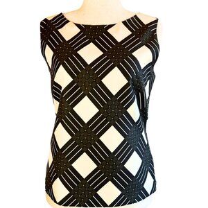 Talbots Women's Size 14P/XL Black and Cream Shell